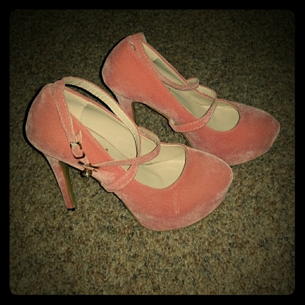 Suede Pink 5 in Heels
